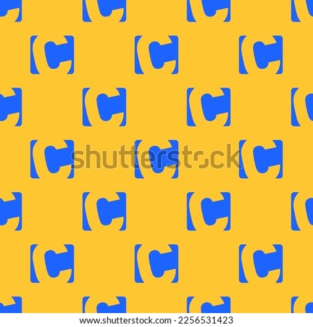 Seamless repeating tiling contao flat icon pattern of sunglow and blue (crayola) color. Design for pizza box.