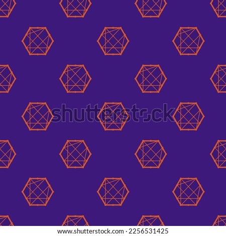 Seamless repeating tiling connectdevelop flat icon pattern of persian indigo and flame color. Background for menu.