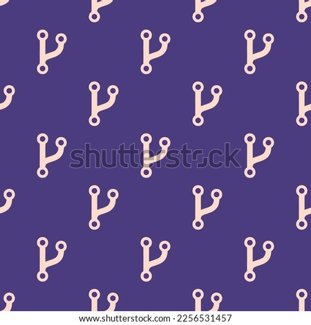 Seamless repeating tiling code fork flat icon pattern of regalia and unbleached silk color. Background for logo design.