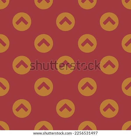 Seamless repeating tiling chevron circle up flat icon pattern of smokey topaz and copper color. Design for announcement.