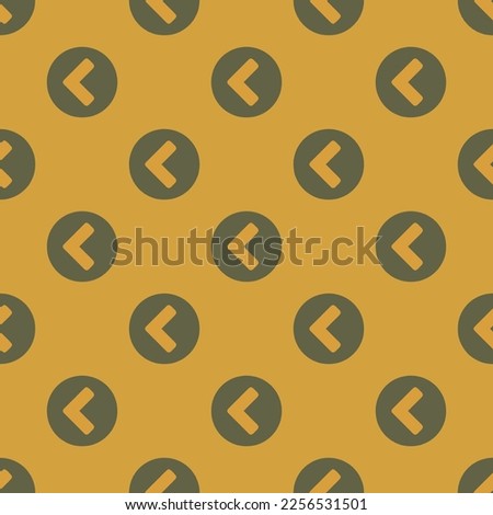Seamless repeating tiling chevron circle left flat icon pattern of satin sheen gold and umber color. Background for slogan.