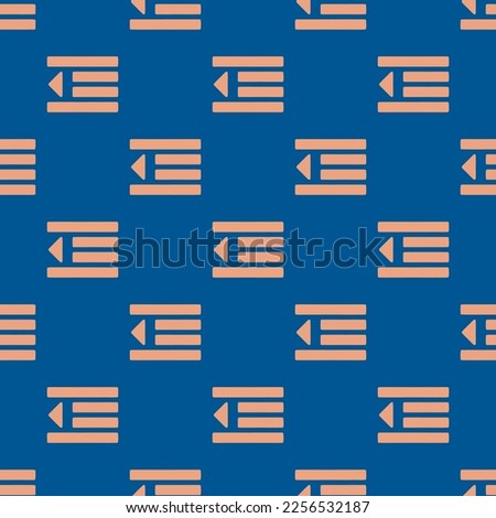 Seamless repeating tiling dedent flat icon pattern of usafa blue and dark salmon color. Backgorund for tablet.