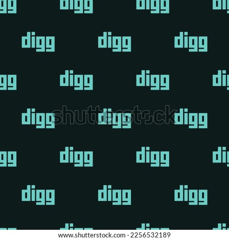 Seamless repeating tiling digg flat icon pattern of dark jungle green and medium turquoise color. Background for login page.