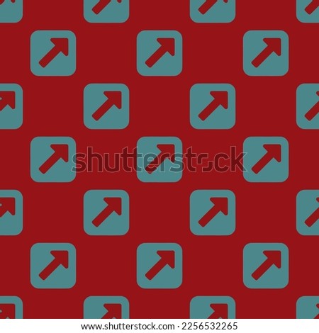 Seamless repeating tiling external link square flat icon pattern of ruby red and teal blue color. Design for document cover.