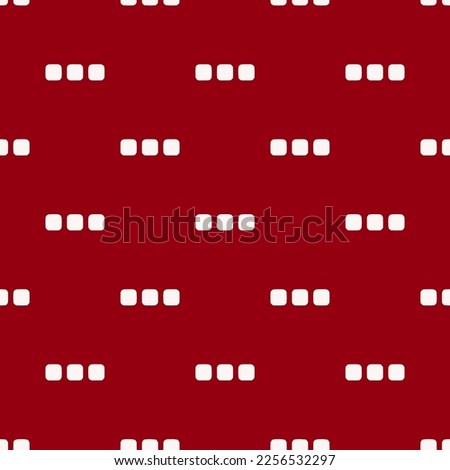 Seamless repeating tiling ellipsis h flat icon pattern of carmine and white smoke color. Background for website.