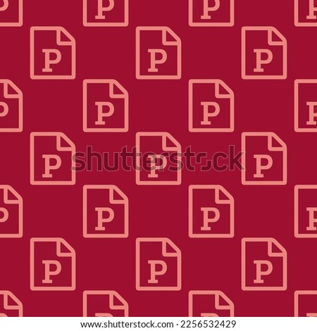 Seamless repeating tiling file powerpoint o flat icon pattern of vivid burgundy and light coral color. Background for presentation.