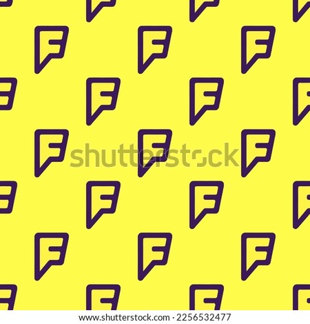 Seamless repeating tiling foursquare flat icon pattern of icterine and persian indigo color. Background for music sheet.