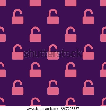 Seamless repeating tiling unlock alt flat icon pattern of persian indigo and blush color. Background for notebook.