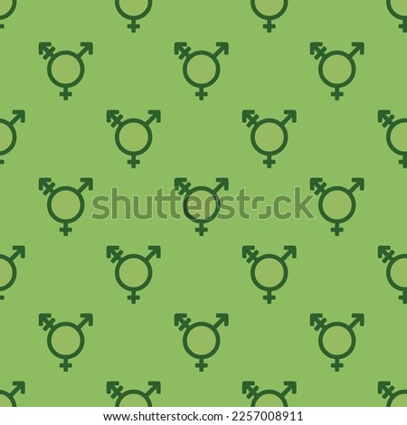 Seamless repeating tiling transgender alt flat icon pattern of dollar bill and hunter green color. Background for online meeting.