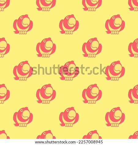 Seamless repeating tiling themeisle flat icon pattern of mellow yellow and pastel red color. Background for logo design.