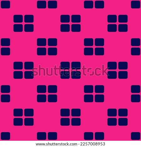 Seamless repeating tiling th large flat icon pattern of vivid cerise and oxford blue color. Design for quiz.