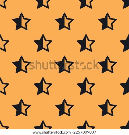 Seamless repeating tiling star half empty flat icon pattern of sandy brown and dark jungle green color. Background for website.