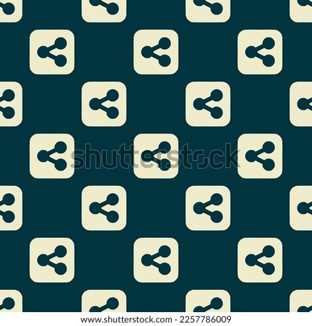 Seamless repeating tiling share alt square flat icon pattern of rich black and eggshell color. Background for office.