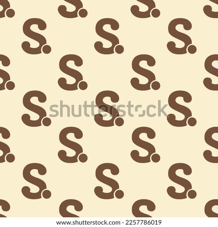 Seamless repeating tiling scribd flat icon pattern of eggshell and coffee color. Background for logo design.