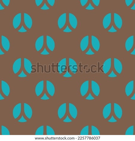 Seamless repeating tiling renren flat icon pattern of raw umber and light sea green color. Background for menu.