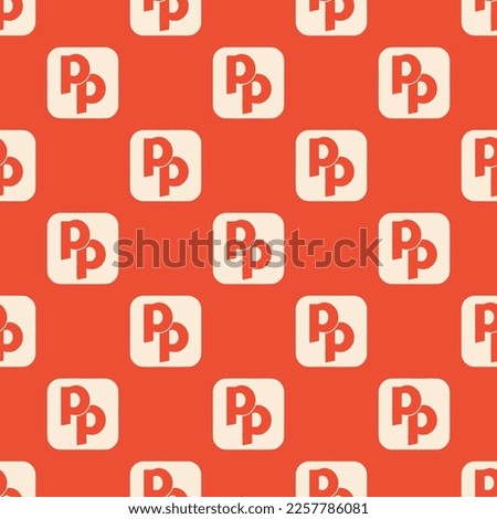 Seamless repeating tiling pied piper pp flat icon pattern of carmine pink and moccasin color. Two color background.