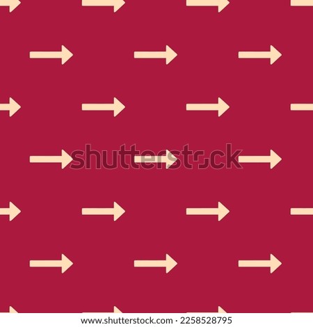 Seamless repeating tiling long arrow right flat icon pattern of deep carmine and peach puff color. Background for logo design.
