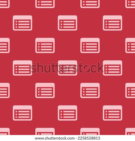 Seamless repeating tiling list alt flat icon pattern of persian red and bubble gum color. Background for online meeting.