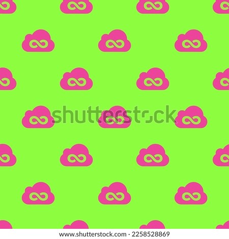 Seamless repeating tiling jsfiddle flat icon pattern of green-yellow and rose bonbon color. Background for slides.