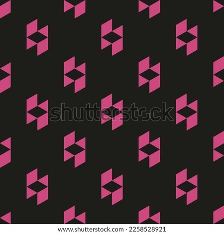 Seamless repeating tiling houzz flat icon pattern of dark jungle green and fuchsia rose color. Background for flyer.