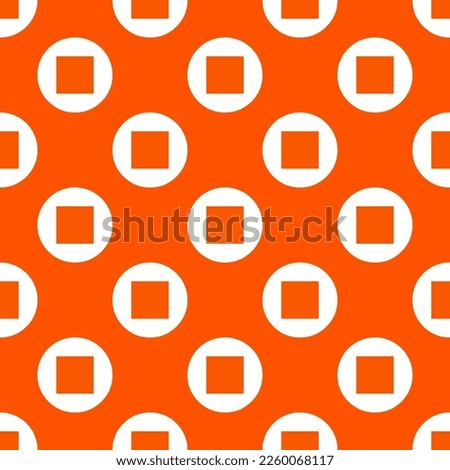 Seamless repeating tiling stop alt flat icon pattern of tangelo and white color. Design for document cover.