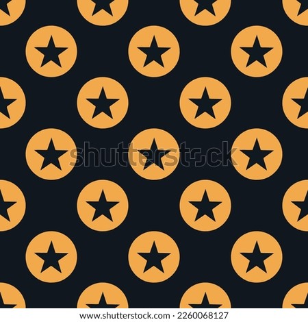 Seamless repeating tiling star alt flat icon pattern of dark jungle green and yellow orange color. Design for birthday party banner.