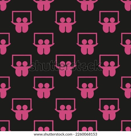 Seamless repeating tiling slideshare flat icon pattern of dark jungle green and fuchsia rose color. Background for advertisment.