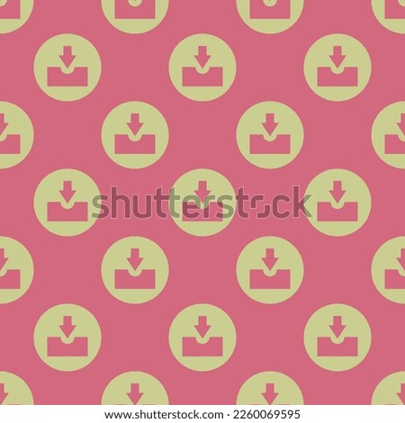 Seamless repeating tiling inbox alt flat icon pattern of blush and medium spring bud color. Background for slogan.