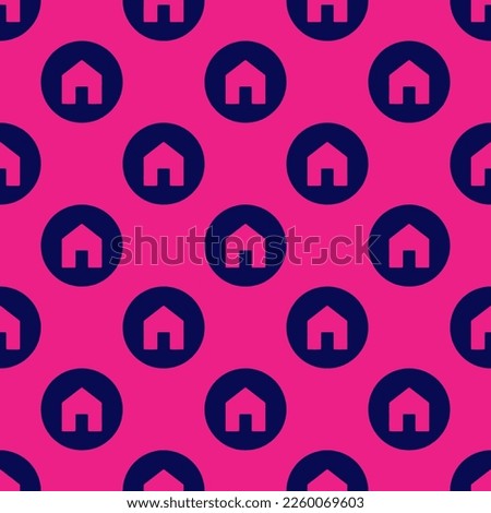 Seamless repeating tiling home alt flat icon pattern of vivid cerise and oxford blue color. Background for letter.