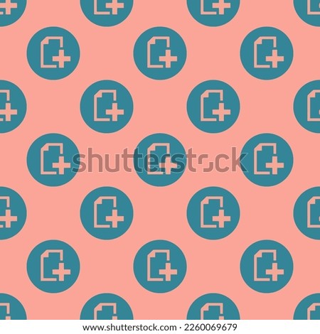 Seamless repeating tiling file new alt flat icon pattern of light salmon pink and teal blue color. Background for slides.
