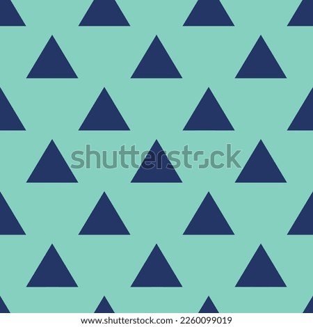 Seamless repeating tiling caret up flat icon pattern of pearl aqua and st. patrick's blue color. Background for poster.