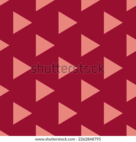 Seamless repeating tiling caret right flat icon pattern of vivid burgundy and light coral color. Background for website.