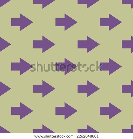 Seamless repeating tiling arrow right flat icon pattern of medium spring bud and dark lavender color. Backround for motivational quites.
