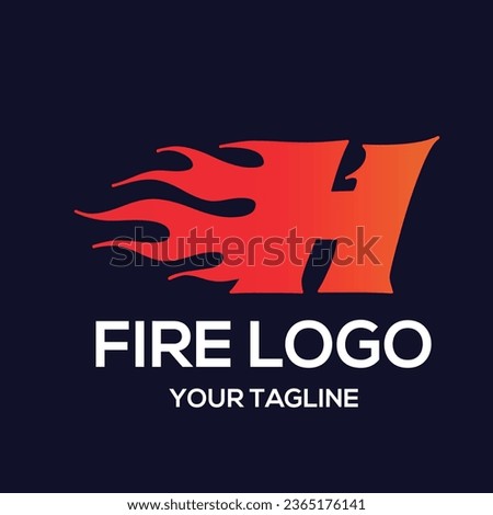 H letter logo, fire flames logo design.