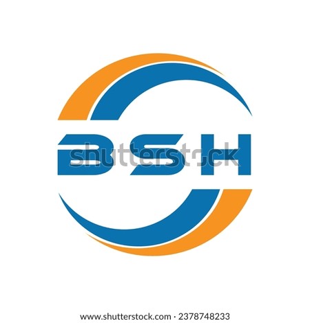 BSH letter logo design on a white background or Monogram logo design for entrepreneur and business.