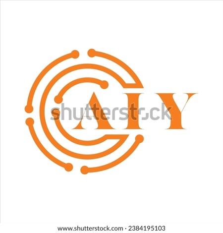 AIY letter design.AIY letter technology logo design on white background.AIY Monogram logo design for entrepreneur and business.