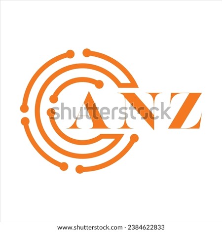 ANZ letter design.ANZ letter technology logo design on white background.ANZ Monogram logo design for entrepreneur and business.