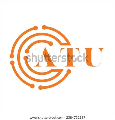 ATU letter design. ATU letter technology logo design on white background. ATU Monogram logo design for entrepreneur and business.
