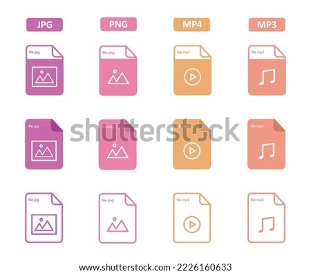 IMAGES VIDEO MUSIC FORMAT ICON SYMBOL JPG PNG PM4 MP3