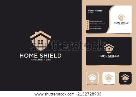 home shield protection logo design and business card