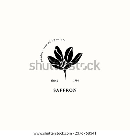 Flat vector saffron flower illustration