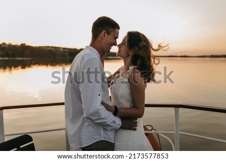 Similar – Image, Stock Photo sailboat on a lake (Geiseltalsee)