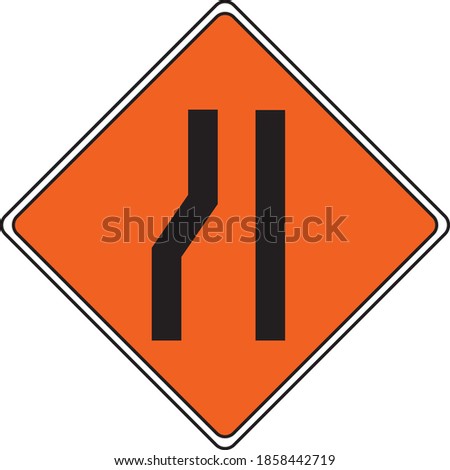ROAD NARROW SIGN FOR SAFETY