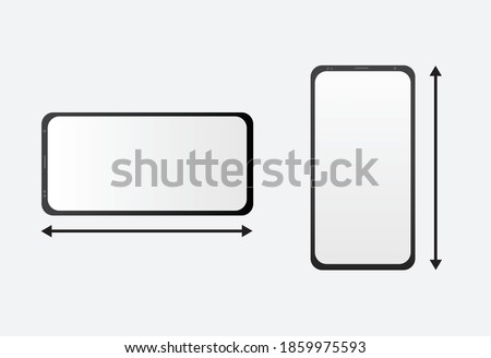 Smart Phone portrait and landscape orientation with arrow line. Illustration of responsive phone vector. for logo, website, mobile app and other designs
