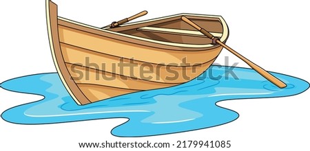 Wooden Boat cartoon vector illustration