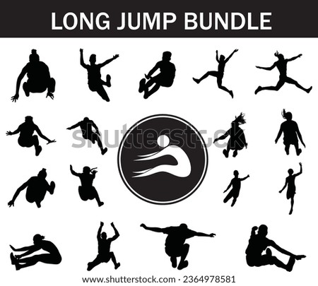 
Long Jump Silhouette Bundle | Collection of Long Jump Players with Logo