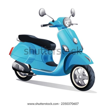 Scooter motorcycle vector cartoon illustration isolated on white background