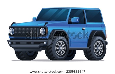Car vector illustration. Off road 4x4 car isolated on white background