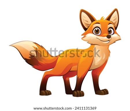 Fox cartoon vector illustration isolated on white background