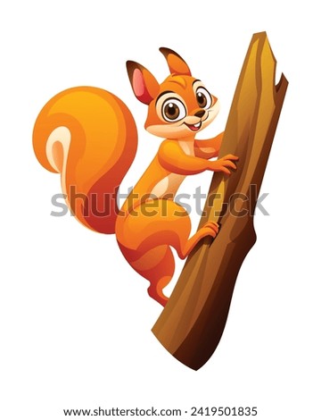 Similar – Image, Stock Photo Climbing squirrel in a tree